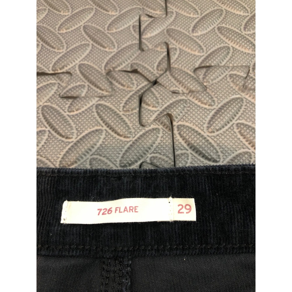 Levi's 726‎ Flare Pants Womens 29 Black Corduroy High Rise Stretch Casual Long - Picture 3 of 8